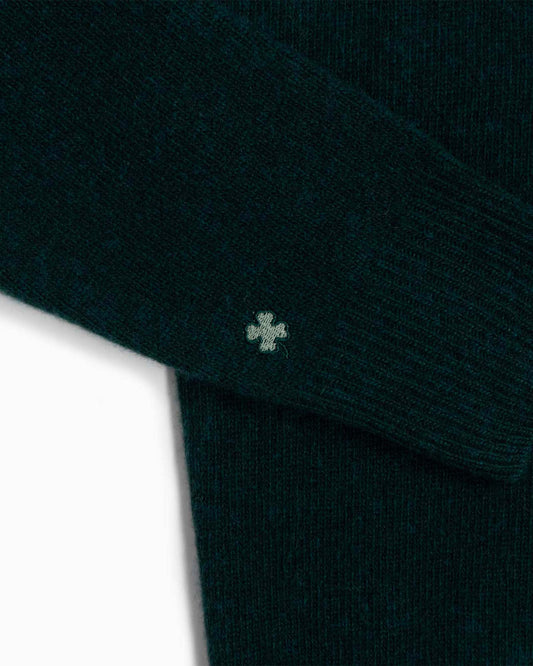 Maglione girocollo 100% lana merinos - Verde