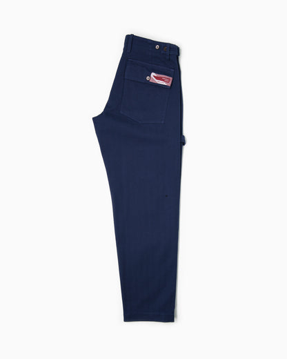 Pantaloni Fatigue Vintage Fit Spigato - Blu Francese