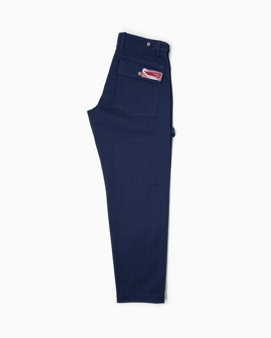 Pantaloni Fatigue Vintage Fit Spigato - Blu Francese