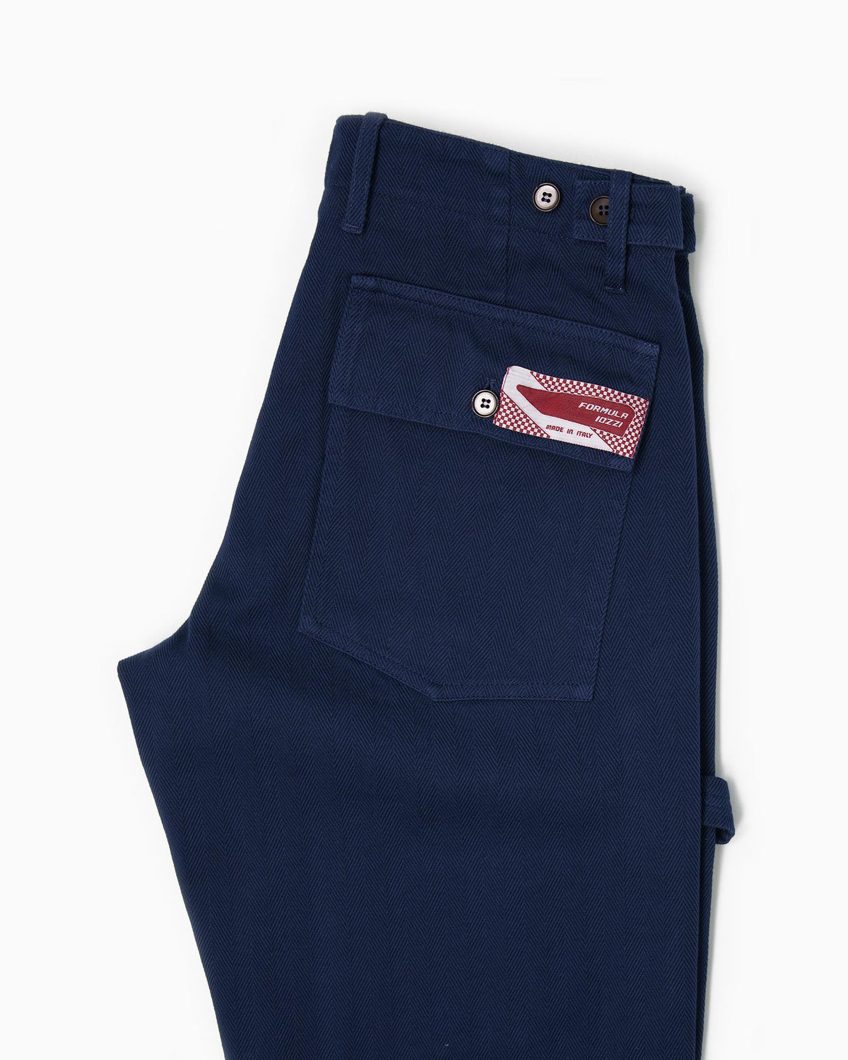 Pantaloni Fatigue Vintage Fit Spigato - Blu Francese