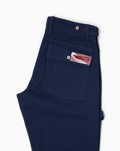 Pantaloni Fatigue Vintage Fit Spigato - Blu Francese