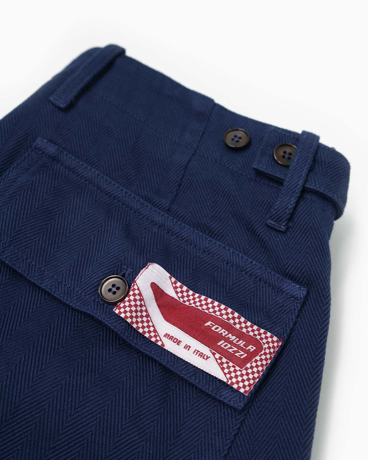 Pantaloni Fatigue Vintage Fit Spigato - Blu Francese