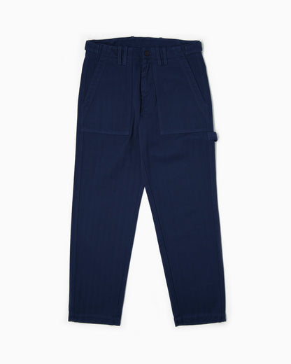 Pantaloni Fatigue Vintage Fit Spigato - Blu Francese