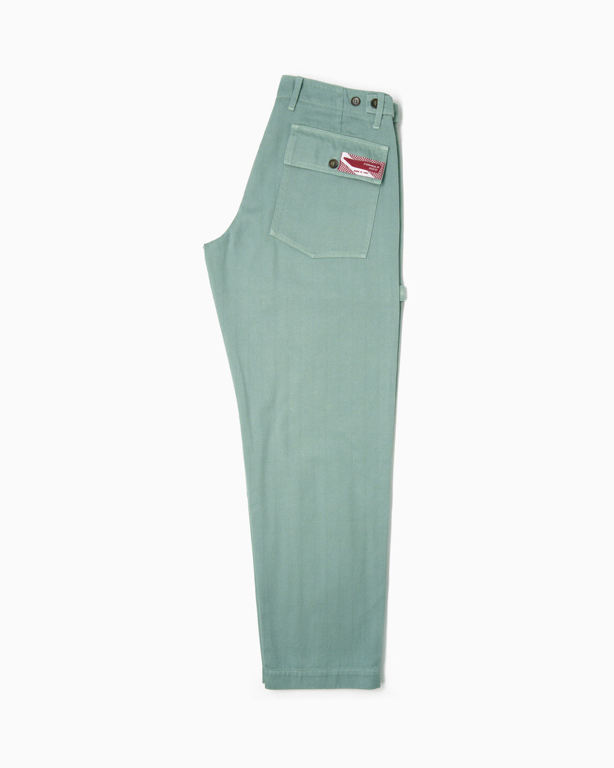 Pantaloni Fatigue Vintage Fit Spigato - Verde Salvia