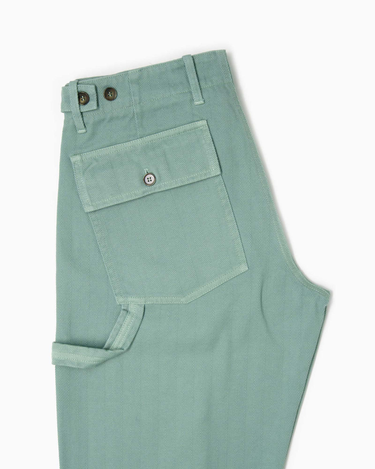 Pantaloni Fatigue Vintage Fit Spigato - Verde Salvia