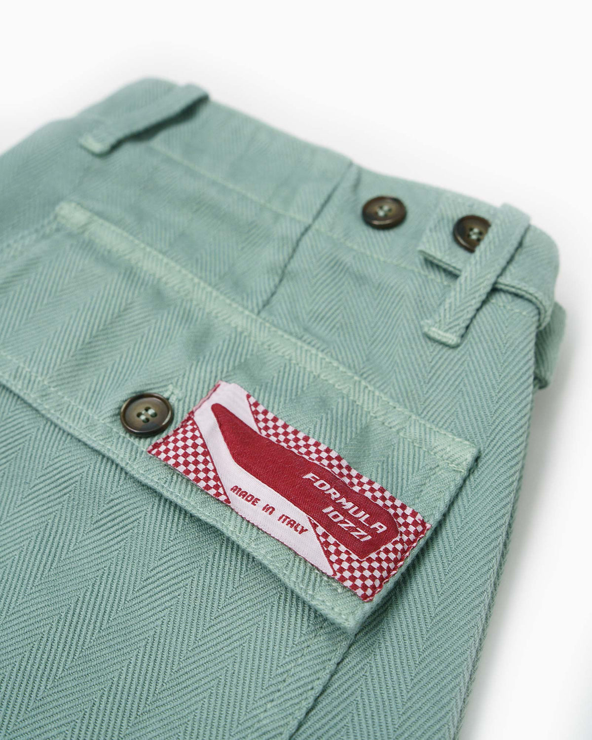 Pantaloni Fatigue Vintage Fit Spigato - Verde Salvia
