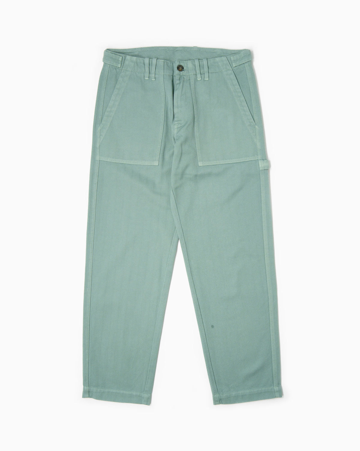 Pantaloni Fatigue Vintage Fit Spigato - Verde Salvia