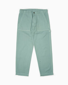 Pantaloni Fatigue Vintage Fit Spigato - Verde Salvia