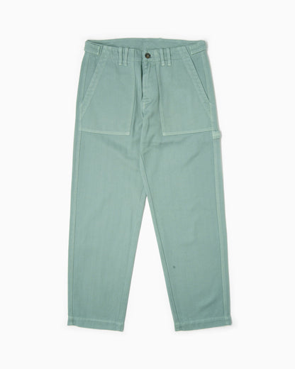 Pantaloni Fatigue Vintage Fit Spigato - Verde Salvia