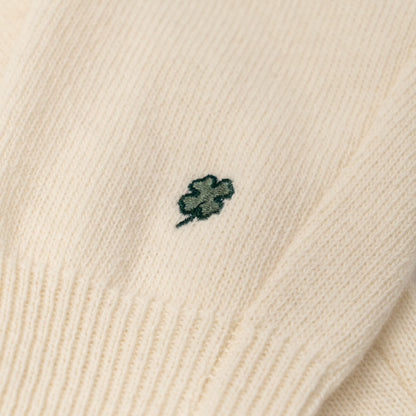Maglione collo polo 100% lana merinos - Panna