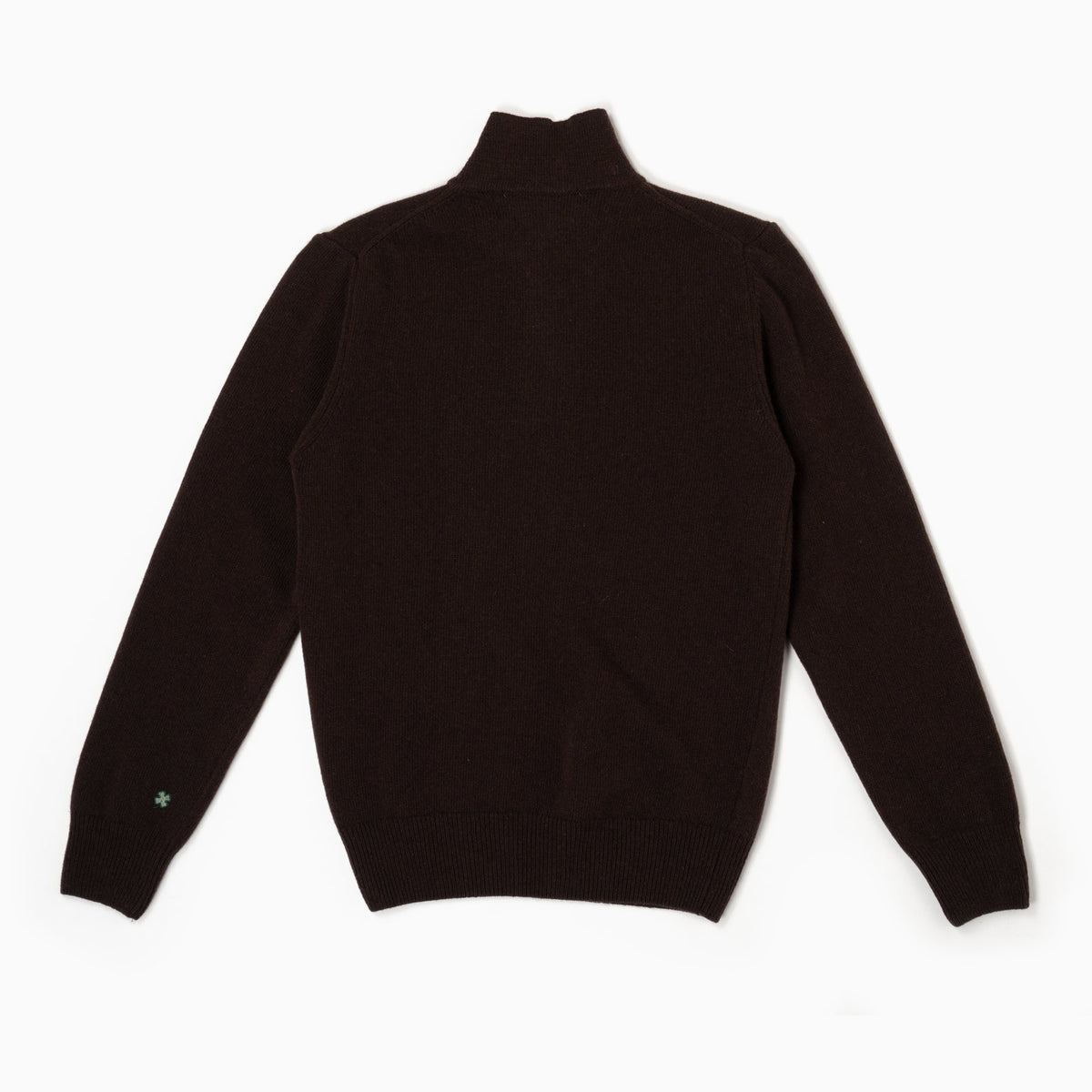 Maglione collo polo 100% lana merinos - Cioccolato