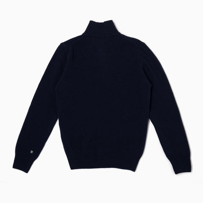 Maglione collo polo 100% lana merinos - Blu