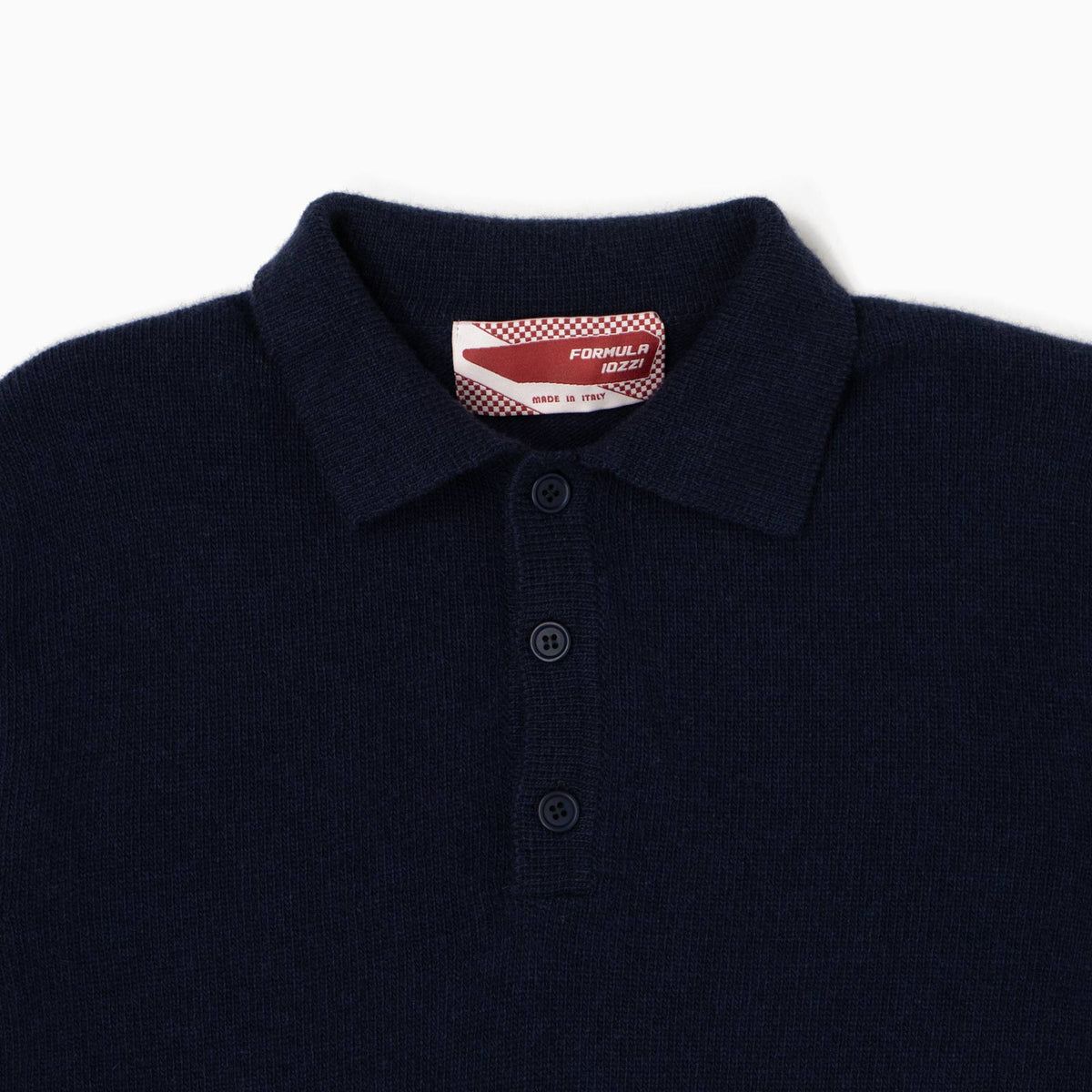 Maglione collo polo 100% lana merinos - Blu