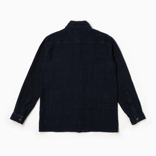 Overshirt Catcher 100% lino - Blu Navy
