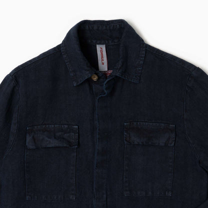Overshirt Catcher 100% lino - Blu Navy