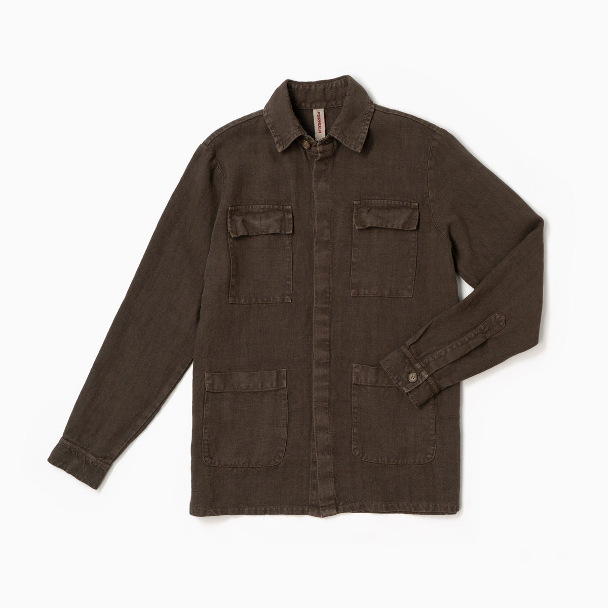 Overshirt Catcher 100% lino - Marrone