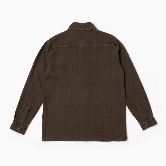 Overshirt Catcher 100% lino - Marrone