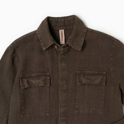 Overshirt Catcher 100% lino - Marrone