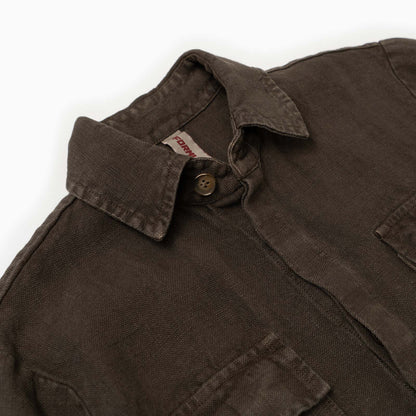 Overshirt Catcher 100% lino - Marrone