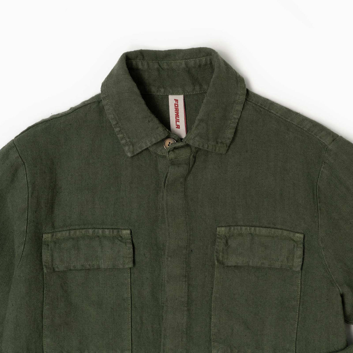 Overshirt Catcher 100% lino - Verde Militare