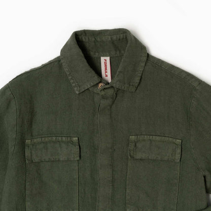 Overshirt Catcher 100% lino - Verde Militare