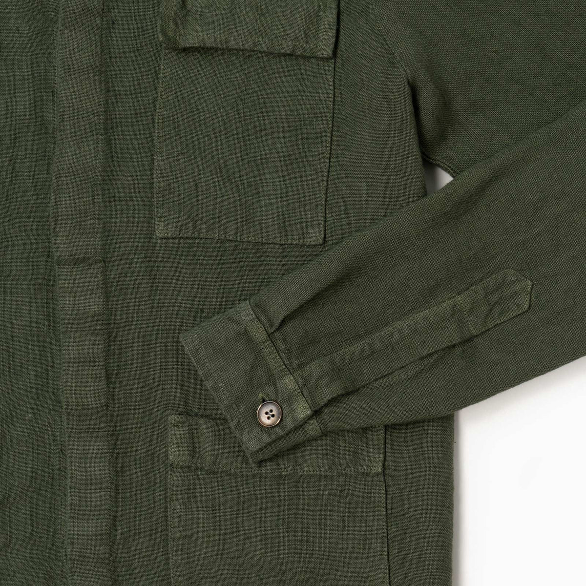 Overshirt Catcher 100% lino - Verde Militare