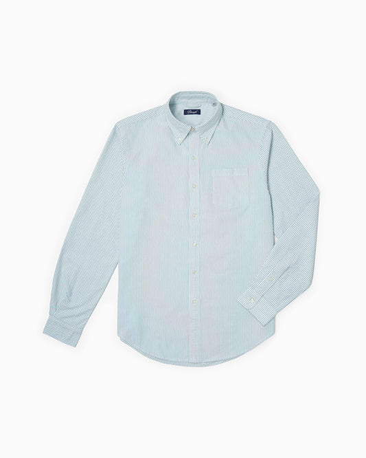 Paropé - Camicia Botton Down - Oxford righe verdi