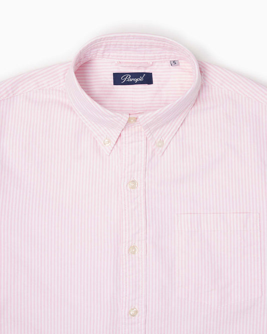 Paropé - Camicia Botton Down - Oxford righe rosa