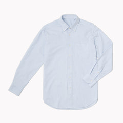 Essential Button-Down Shirt  - White/Light Blue Stripes