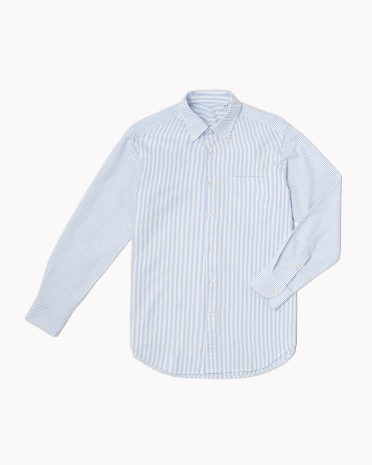 Essential Button-Down Shirt  - White/Light Blue Stripes