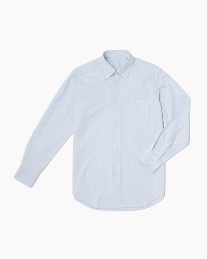 Essential Button-Down Shirt  - White/Light Blue Stripes