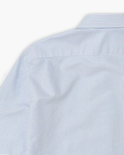 Essential Button-Down Shirt  - White/Light Blue Stripes
