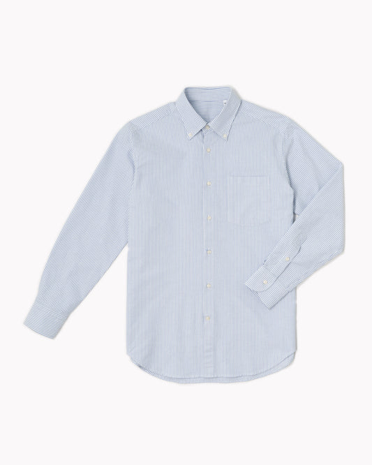 Essential Button-Down Shirt  - White/Blue Stripes