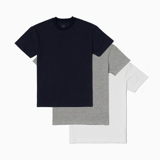 3 T-Shirts Pack - Blue/Grey/White