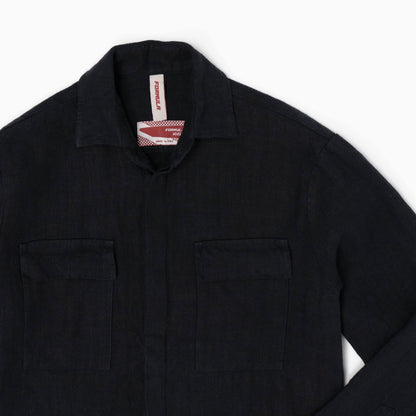 Overshirt Catcher 100% lino - Dark Blu