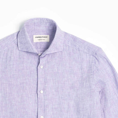 Camicia Classic 100% lino lilla