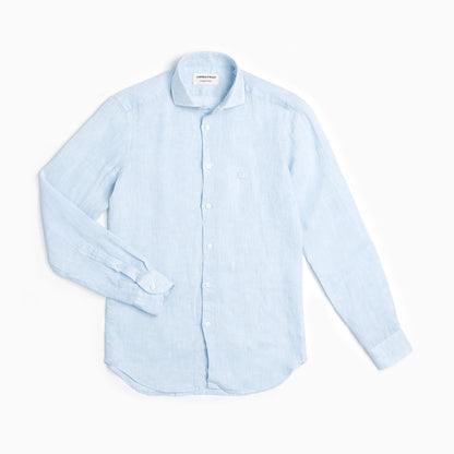 Camicia Classic 100% lino azzurra