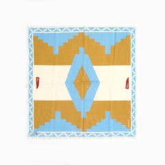 Bandana in lana merinos - turchese & marrone Native