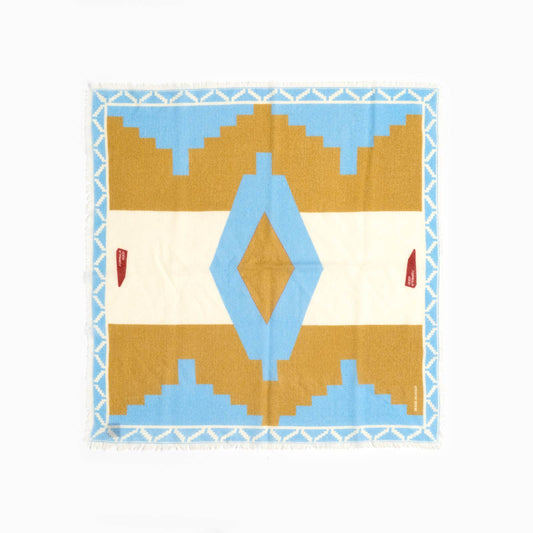 Bandana in lana merinos - turchese & marrone Native