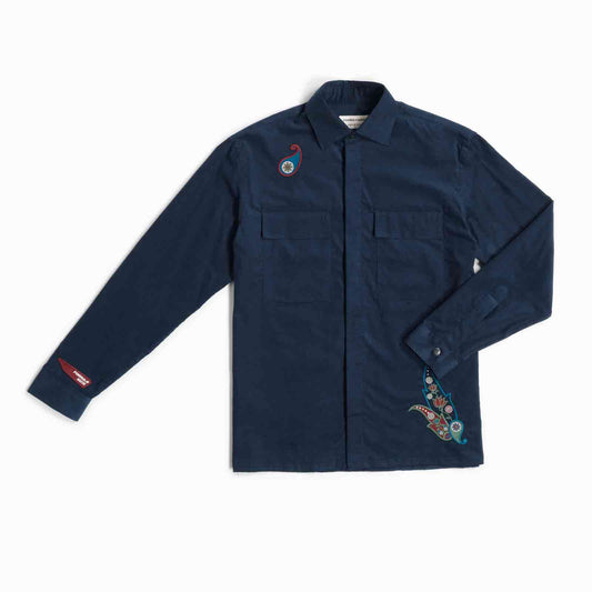 Overshirt Catcher Paisley - Velluto blu